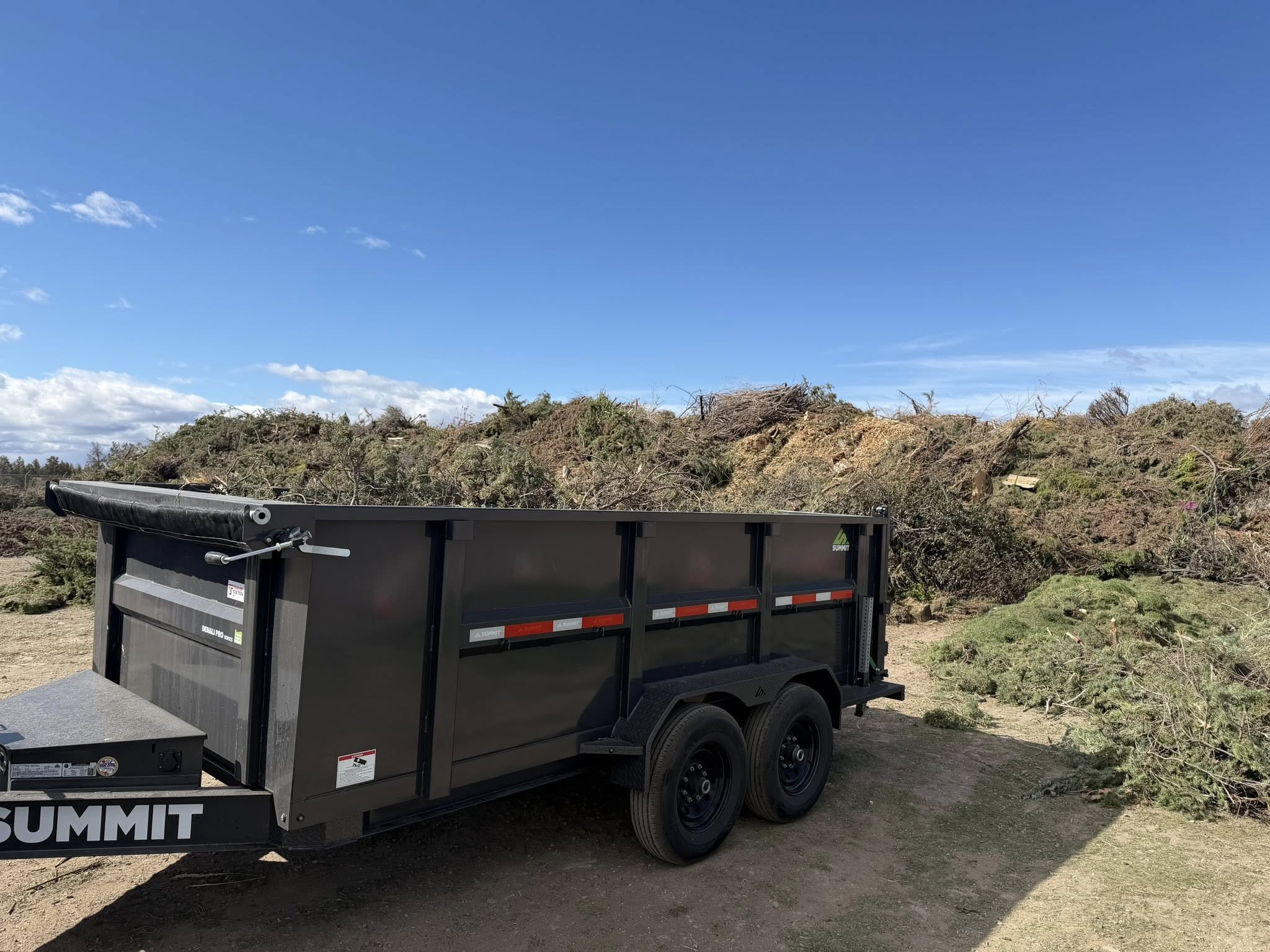 High Desert Hauling dump trailer at the Central Oregon yard waste site